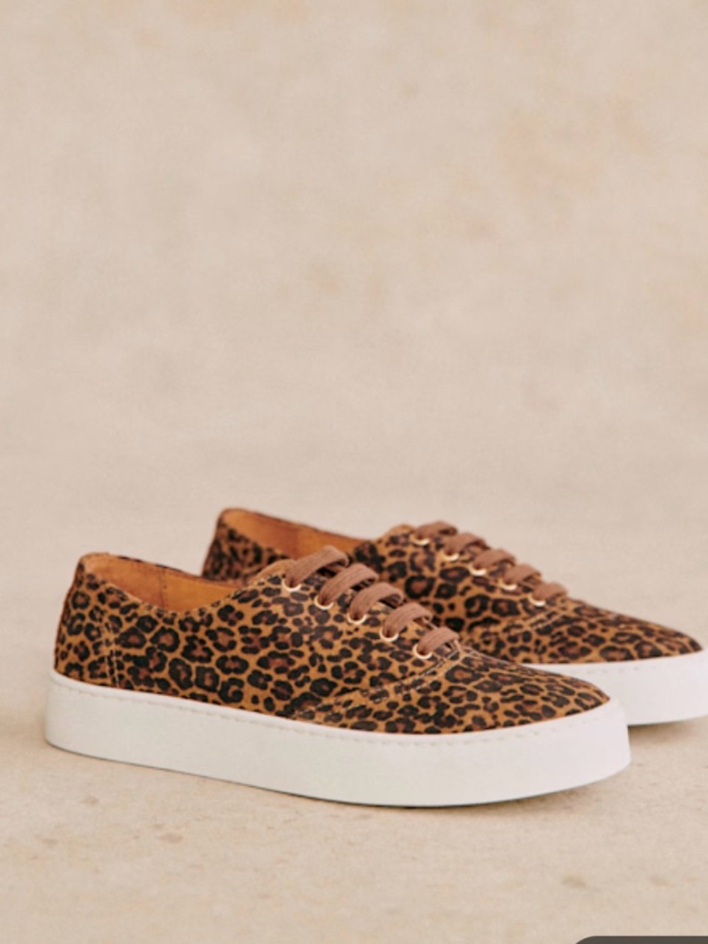 Sézane Mateo trainers - Leopard Print Low-Top Sneakers - Brown/Cream